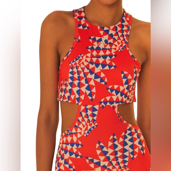 Adidas Farm rio sz XL Red Geometric Women's Dress - Picture 5 of 5